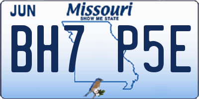 MO license plate BH7P5E