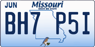 MO license plate BH7P5I