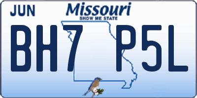 MO license plate BH7P5L