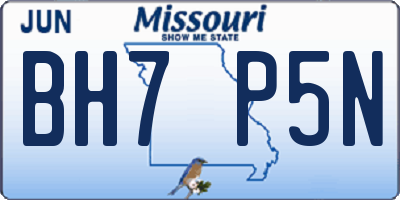 MO license plate BH7P5N