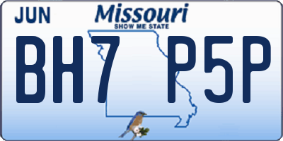 MO license plate BH7P5P