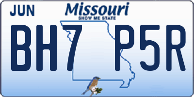 MO license plate BH7P5R