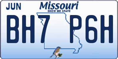 MO license plate BH7P6H