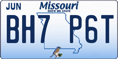 MO license plate BH7P6T