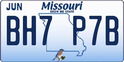 MO license plate BH7P7B