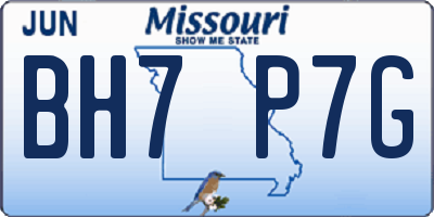 MO license plate BH7P7G