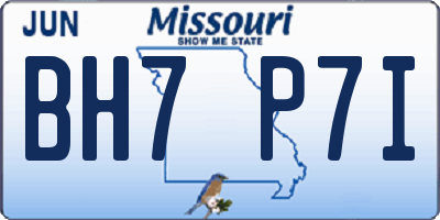 MO license plate BH7P7I