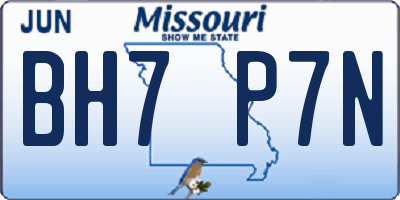 MO license plate BH7P7N