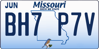MO license plate BH7P7V