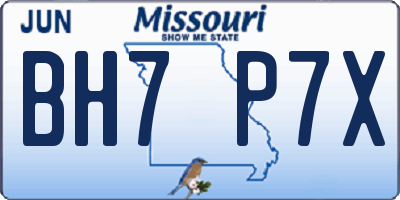 MO license plate BH7P7X