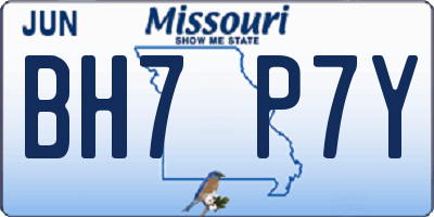 MO license plate BH7P7Y