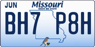 MO license plate BH7P8H