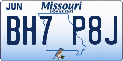 MO license plate BH7P8J