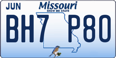 MO license plate BH7P8O
