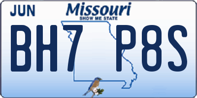MO license plate BH7P8S