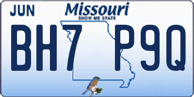 MO license plate BH7P9Q