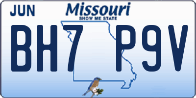 MO license plate BH7P9V