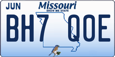 MO license plate BH7Q0E