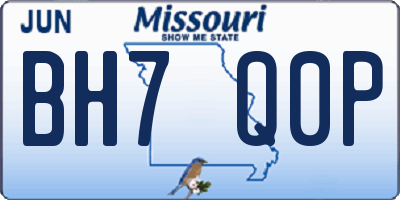 MO license plate BH7Q0P