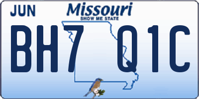 MO license plate BH7Q1C