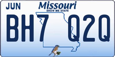 MO license plate BH7Q2Q