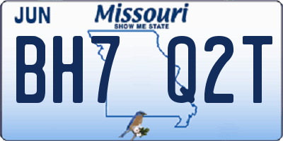 MO license plate BH7Q2T