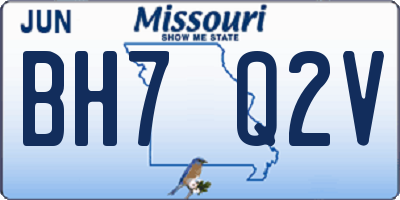 MO license plate BH7Q2V