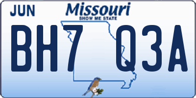 MO license plate BH7Q3A