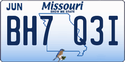 MO license plate BH7Q3I