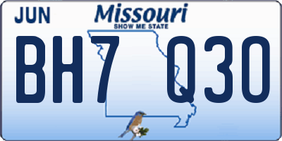 MO license plate BH7Q3O