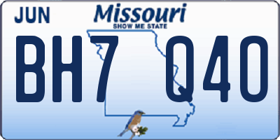 MO license plate BH7Q4O