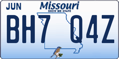 MO license plate BH7Q4Z