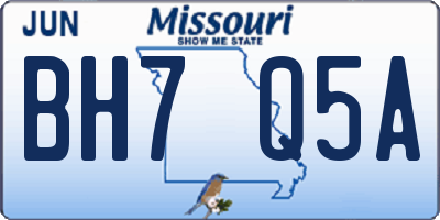 MO license plate BH7Q5A