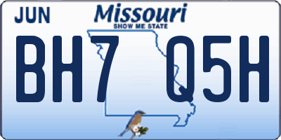 MO license plate BH7Q5H