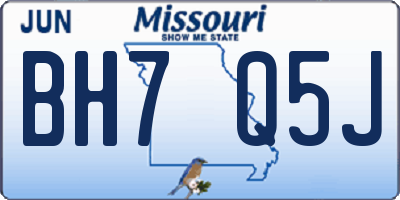 MO license plate BH7Q5J