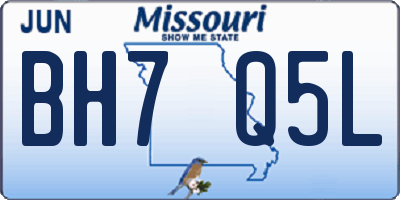 MO license plate BH7Q5L