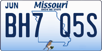 MO license plate BH7Q5S