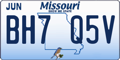 MO license plate BH7Q5V