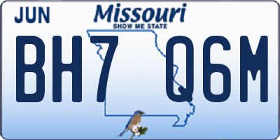 MO license plate BH7Q6M