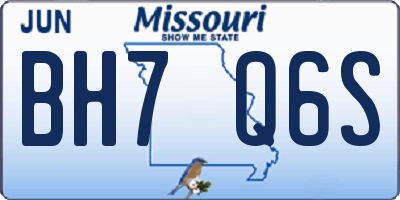 MO license plate BH7Q6S