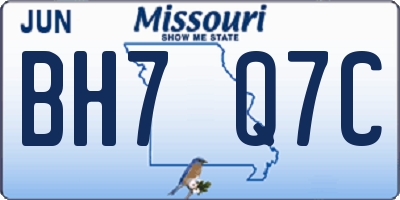 MO license plate BH7Q7C