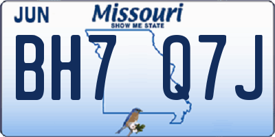 MO license plate BH7Q7J