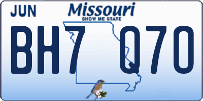 MO license plate BH7Q7O