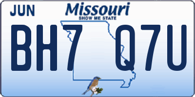 MO license plate BH7Q7U