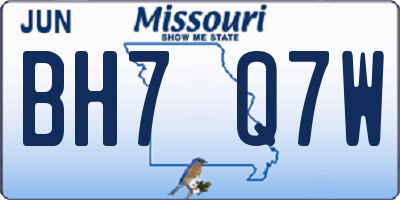 MO license plate BH7Q7W