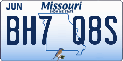 MO license plate BH7Q8S