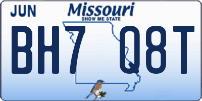 MO license plate BH7Q8T