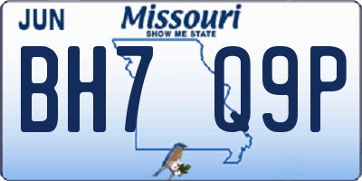 MO license plate BH7Q9P