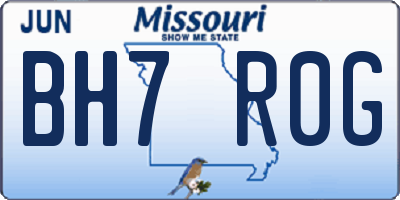 MO license plate BH7R0G