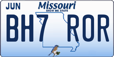 MO license plate BH7R0R